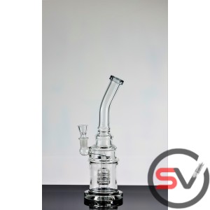 CURVED NECK CLEAR BARREL WATER PIPE 11inch